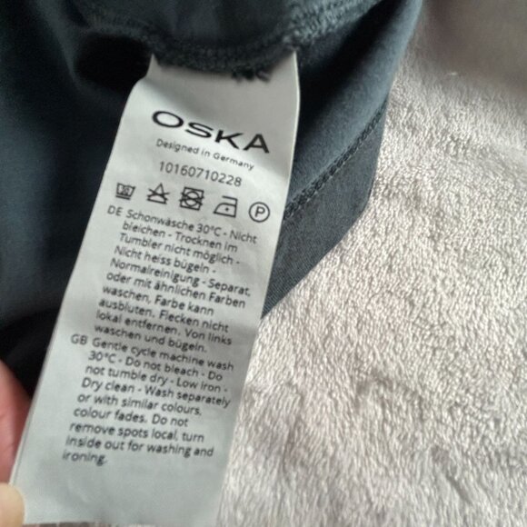 Oska Womens Long Sleeve Grey Tunic Top Size 3 Stretch Oversized Asymmetric Hem - Picture 4 of 8